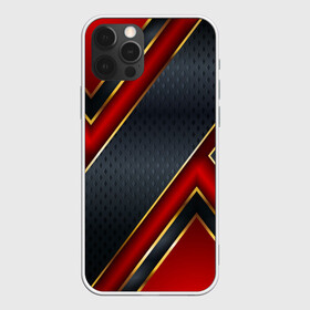 Чехол для iPhone 12 Pro Max с принтом Black & Red 3D в Курске, Силикон |  | 3d | 3д | sport | абстракция | линии | паттерн | соты | спортивный стиль | текстуры