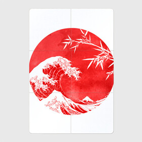 Магнитный плакат 2Х3 с принтом Волна в Канагаве в Курске, Полимерный материал с магнитным слоем | 6 деталей размером 9*9 см | Тематика изображения на принте: аниме | бамбук | большая волна в канагаве | волна | красный | солнце | япония