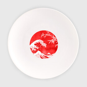 Тарелка с принтом Волна в Канагаве в Курске, фарфор | диаметр - 210 мм
диаметр для нанесения принта - 120 мм | аниме | бамбук | большая волна в канагаве | волна | красный | солнце | япония