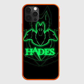 Чехол для iPhone 12 Pro с принтом Hades в Курске, силикон | область печати: задняя сторона чехла, без боковых панелей | hades | roguelike | бесконечные круги ада | волки | зелёные | компьютерная игра | светящиеся | эмблема