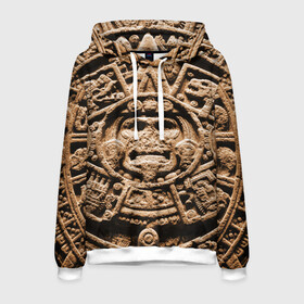 Мужская толстовка 3D с принтом Ацтекский Календарь в Курске, 100% полиэстер | двухслойный капюшон со шнурком для регулировки, мягкие манжеты на рукавах и по низу толстовки, спереди карман-кенгуру с мягким внутренним слоем. | aztec | calendar | ацтеки | календарь | майя