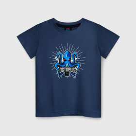 Детская футболка хлопок с принтом Осьминог в Курске, 100% хлопок | круглый вырез горловины, полуприлегающий силуэт, длина до линии бедер | cute | octopus | милый | осьминог | осьминожка | тентакли