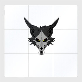 Магнитный плакат 3Х3 с принтом Фурришка в Курске, Полимерный материал с магнитным слоем | 9 деталей размером 9*9 см | furry | вол | волк | голова | демон | демон волк | лис | фури | фурри | фурришка | череп