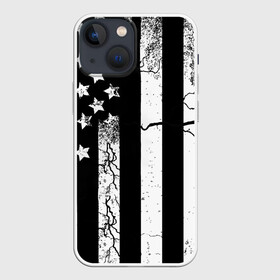 Чехол для iPhone 13 mini с принтом ЗВЕЗДНО ПОЛОСАТЫЙ в Курске,  |  | america | black | dark | flag | graffiti | star | usa | white | америка | белый | граффити | звезды | полосы | ретро | стена | сша | флаг | черный