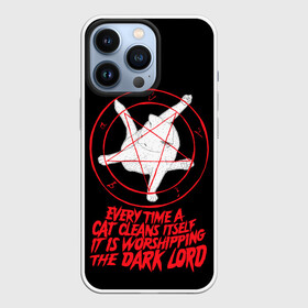 Чехол для iPhone 13 Pro с принтом КОТ САТАНЫ в Курске,  |  | blood | cat | dark | devil | evil | lord | satan | дьявол | зло | кот | котик | котэ | лорд | пентаграмма | пушистый | сатана | темный