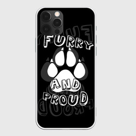 Чехол для iPhone 12 Pro с принтом Furry proud в Курске, силикон | область печати: задняя сторона чехла, без боковых панелей | furry | антропоморфные животные | лапа | логотип | отпечаток | пушистый гордый | фурри | эмблема