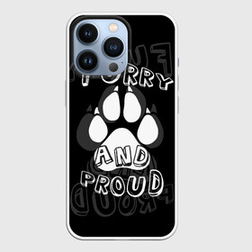 Чехол для iPhone 13 Pro с принтом Furry proud в Курске,  |  | furry | антропоморфные животные | лапа | логотип | отпечаток | пушистый гордый | фурри | эмблема