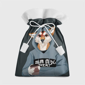 Подарочный 3D мешок с принтом Furry fox в Курске, 100% полиэстер | Размер: 29*39 см | furry | furry fox | антропоморфное животное | животные | зверь | капюшон | кофе | лиса | фурри | человек