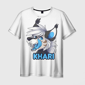 Мужская футболка 3D с принтом Furry wolf Khari в Курске, 100% полиэфир | прямой крой, круглый вырез горловины, длина до линии бедер | furry | khari | антропоморфное животное | волк | животные | зверь | фурри | человек
