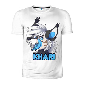 Мужская футболка 3D спортивная с принтом Furry wolf Khari в Курске, 100% полиэстер с улучшенными характеристиками | приталенный силуэт, круглая горловина, широкие плечи, сужается к линии бедра | furry | khari | антропоморфное животное | волк | животные | зверь | фурри | человек