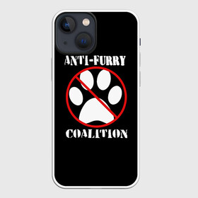 Чехол для iPhone 13 mini с принтом Anti Furry coalition в Курске,  |  | anti furry | coalition | furry | антифурри | антропоморфные животные | запрет | зверь | знак | коалиция | фурри | человек животные