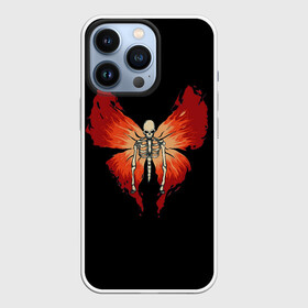 Чехол для iPhone 13 Pro с принтом Butterfly Skeleton в Курске,  |  | bones | butterfly | chitin | fire | flame | orange | red | ribs | ridge | skeleton | skull | wings | бабочка | кости | красный | крылья | огонь | оранжевый | пламя | ребра | скелет | хитин | хребет | череп