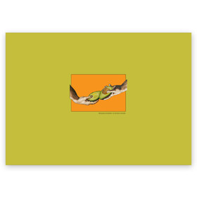 Поздравительная открытка с принтом Сотворение Авокадо 3D в Курске, 100% бумага | плотность бумаги 280 г/м2, матовая, на обратной стороне линовка и место для марки
 | авокадо | живопись | искусство | культура | микеланджело | микеланджело авокадо | микеланджело буонарроти | микеланджело руки | микеланджело сотворение адама | микеланджело фреска