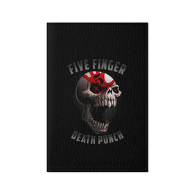 Обложка для паспорта матовая кожа с принтом Five Finger Death Punch | 5FDP в Курске, натуральная матовая кожа | размер 19,3 х 13,7 см; прозрачные пластиковые крепления | Тематика изображения на принте: 5fdp | america | death | ffdp | finger | five | hard | metal | music | punch | rock | skull | states | united | usa | америка | метал | музыка | рок | сша | хард | череп