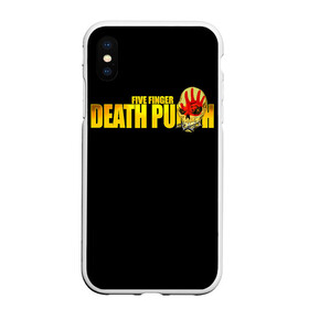 Чехол для iPhone XS Max матовый с принтом FFDP | Five Finger Death Punch в Курске, Силикон | Область печати: задняя сторона чехла, без боковых панелей | 5fdp | america | death | ffdp | finger | five | hard | metal | music | punch | rock | skull | states | united | usa | америка | метал | музыка | рок | сша | хард | череп