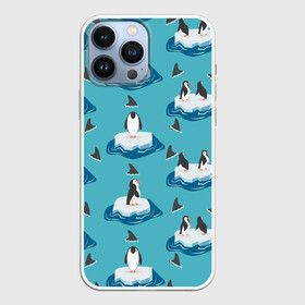 Чехол для iPhone 13 Pro Max с принтом Пингвины в Курске,  |  | море | морские | океан | пингвин | пингвинчик | пингвины | плавники акул