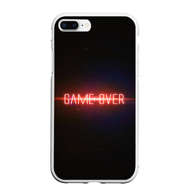 Чехол для iPhone 7Plus/8 Plus матовый с принтом Game Over в Курске, Силикон | Область печати: задняя сторона чехла, без боковых панелей | Тематика изображения на принте: game | game over | games | neon | orers | over | press | press start | starts | игра | игра окончена | конец | надписи | надпись | нажмите старт | неон | окончено | старт