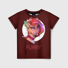 Детская футболка 3D с принтом Furry fox в Курске, 100% гипоаллергенный полиэфир | прямой крой, круглый вырез горловины, длина до линии бедер, чуть спущенное плечо, ткань немного тянется | furry | furry fox | антропоморфное животное | животные | зверь | лиса | фурри | человек