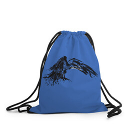 Рюкзак-мешок 3D с принтом Тень ворона в Курске, 100% полиэстер | плотность ткани — 200 г/м2, размер — 35 х 45 см; лямки — толстые шнурки, застежка на шнуровке, без карманов и подкладки | crow | ворон | ворона | пернатый | птица