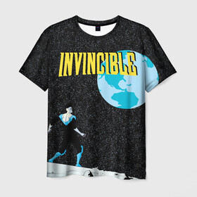 Мужская футболка 3D с принтом Invincible в Курске, 100% полиэфир | прямой крой, круглый вырез горловины, длина до линии бедер | allen | invincible | omni man | omniman | superhero | алиен | аллен | инвинсибл | неуязвимый | омнимэн | супергерои