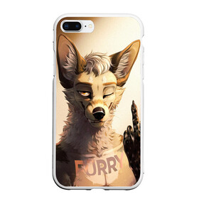 Чехол для iPhone 7Plus/8 Plus матовый с принтом Furry jackal в Курске, Силикон | Область печати: задняя сторона чехла, без боковых панелей | furry | jackal | антропоморфные животные | люди животные | показывает | средний палец | фурри | фурри фэндом | шакал