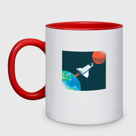 Кружка двухцветная с принтом Маск SpaceX миссия на марс в Курске, керамика | объем — 330 мл, диаметр — 80 мм. Цветная ручка и кайма сверху, в некоторых цветах — вся внутренняя часть | earth | elon musk | mars | nasa | red planet | roscosmos | space | space shuttle | star | stars | астронавт | илон маск | класная планета | космический пейзаж | космонавт | летит на марс | наса | планета земля | роскосмос | спейс экс | спейс