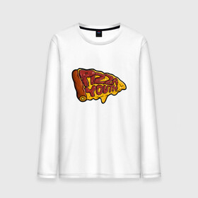 Мужской лонгслив хлопок с принтом Горячий кусочек в Курске, 100% хлопок |  | dodo | pizza | вкусная еда | кусочек | пицца