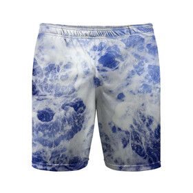 Мужские шорты спортивные с принтом Цвет Морской Волны в Курске,  |  | sea | вода | волна | море | пена