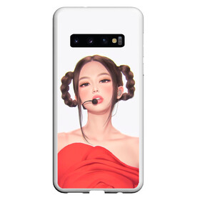 Чехол для Samsung Galaxy S10 с принтом Sweet Jannie в Курске, Силикон | Область печати: задняя сторона чехла, без боковых панелей | Тематика изображения на принте: black pink | blackpink | pop | блэк пинк | ким дженни | ким джи су | корейцы | лалиса манобан | музыка | поп | попса | розэ