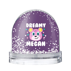 Игрушка Снежный шар с принтом Dreamy Megan в Курске, Пластик | Изображение внутри шара печатается на глянцевой фотобумаге с двух сторон | animal crossing | game | games | анимал | играб игры | изабель | кросинг | кроссинг | мистер ресетти | том нук | энимал