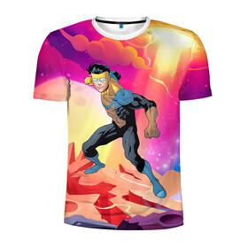 Мужская футболка 3D спортивная с принтом Марк Грэйсон Неуязвимый в Курске, 100% полиэстер с улучшенными характеристиками | приталенный силуэт, круглая горловина, широкие плечи, сужается к линии бедра | damien darkblood | invincible | superman | марк грэйсон | мультсериал | неуязвимый | супергерой