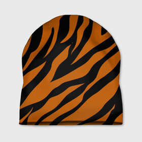 Шапка 3D с принтом Тигровый Камуфляж в Курске, 100% полиэстер | универсальный размер, печать по всей поверхности изделия | Тематика изображения на принте: camo | tiger | камуфляж | полосы | тигр