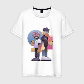 Мужская футболка хлопок с принтом Тони и Феррис в Курске, 100% хлопок | прямой крой, круглый вырез горловины, длина до линии бедер, слегка спущенное плечо. | gangster | music | people | крутой | мультфильм