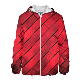 Мужская куртка 3D с принтом Red Boards Texture в Курске, ткань верха — 100% полиэстер, подклад — флис | прямой крой, подол и капюшон оформлены резинкой с фиксаторами, два кармана без застежек по бокам, один большой потайной карман на груди. Карман на груди застегивается на липучку | attrition | boards | comic | dark | gloss | iron | light | metal | red | slabs | texture | wood | абстракция | глянец | дерево | доски | железо | картина | комикс | красный | линии | металл | паттерн | плиты | полосы | потертость | светлый