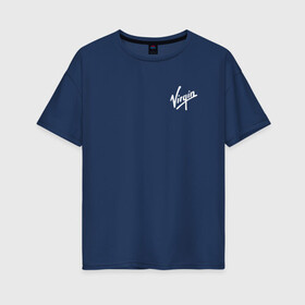 Женская футболка хлопок Oversize с принтом Virgin logo | Вирджин лого в Курске, 100% хлопок | свободный крой, круглый ворот, спущенный рукав, длина до линии бедер
 | galactic | бренсен | бренсон | брэнсeн | брэнсон | вингин | вирджин | вирджн | галактик | ричард