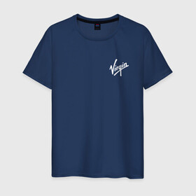 Мужская футболка хлопок с принтом Virgin logo | Вирджин лого в Курске, 100% хлопок | прямой крой, круглый вырез горловины, длина до линии бедер, слегка спущенное плечо. | galactic | бренсен | бренсон | брэнсeн | брэнсон | вингин | вирджин | вирджн | галактик | ричард