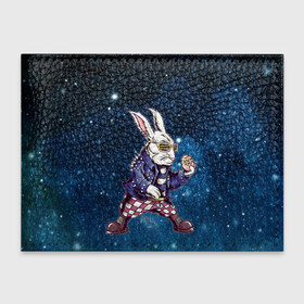Обложка для студенческого билета с принтом Пасхальный кроль в Курске, натуральная кожа | Размер: 11*8 см; Печать на всей внешней стороне | Тематика изображения на принте: арт | графика | животные | заяц | звери | кролик | пасха | рокер | яйцо