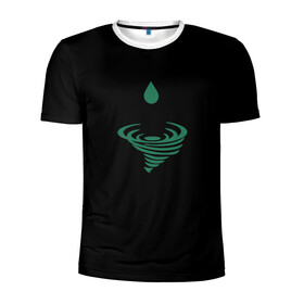 Мужская футболка 3D спортивная с принтом Зеленый ураган в Курске, 100% полиэстер с улучшенными характеристиками | приталенный силуэт, круглая горловина, широкие плечи, сужается к линии бедра | буря | вихрь | зеленый цвет | погода | природа | стихия природы | ураган | шторм | экология