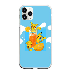 Чехол для iPhone 11 Pro матовый с принтом Пикачу в лимонаде в Курске, Силикон |  | anime | picachu | pikachu | аниме | милый | пика | пикачу | покебол | покемон
