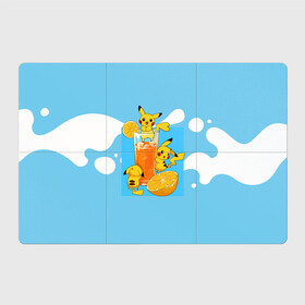 Магнитный плакат 3Х2 с принтом Пикачу в лимонаде в Курске, Полимерный материал с магнитным слоем | 6 деталей размером 9*9 см | anime | picachu | pikachu | аниме | милый | пика | пикачу | покебол | покемон