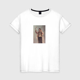 Женская футболка хлопок с принтом HARRY STYLES в Курске, 100% хлопок | прямой крой, круглый вырез горловины, длина до линии бедер, слегка спущенное плечо | harry | one direction | rose