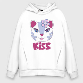 Мужское худи Oversize хлопок с принтом Kiss Cat в Курске, френч-терри — 70% хлопок, 30% полиэстер. Мягкий теплый начес внутри —100% хлопок | боковые карманы, эластичные манжеты и нижняя кромка, капюшон на магнитной кнопке | animal | cat | cute | kitty | meow | друг | животные | киска | китти | кот | котенок | котик | котэ | кошечка | кошка | лев | леопард | милый | мур | мяу | пантера | питомец | рысь | тигр