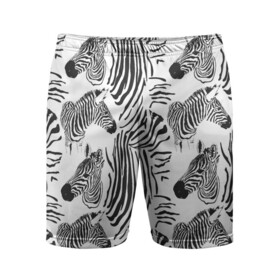 Мужские шорты спортивные с принтом Зебра в Курске,  |  | животное | зебра | зоопарк | полосатый | полоски | черно белый