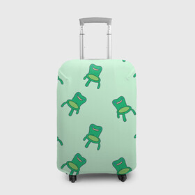 Чехол для чемодана 3D с принтом Froggy crossing в Курске, 86% полиэфир, 14% спандекс | двустороннее нанесение принта, прорези для ручек и колес | animal crossing | game | games | анимал | играб игры | изабель | кросинг | кроссинг | мистер ресетти | том нук | энимал