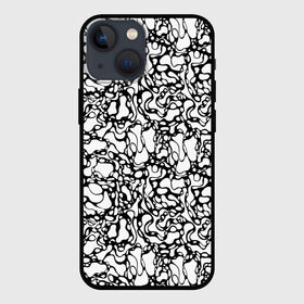 Чехол для iPhone 13 mini с принтом Абстрактная жидкость в Курске,  |  | Тематика изображения на принте: абстрактный | вода | геометрический | геометрия | дырки | жидкость | нейрографика | петли | плазма | пузыри | пятна | черно белый