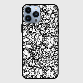 Чехол для iPhone 13 Pro Max с принтом Абстрактная жидкость в Курске,  |  | Тематика изображения на принте: абстрактный | вода | геометрический | геометрия | дырки | жидкость | нейрографика | петли | плазма | пузыри | пятна | черно белый
