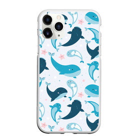 Чехол для iPhone 11 Pro матовый с принтом Киты и тюлени в Курске, Силикон |  | Тематика изображения на принте: whale | белый кит | кит | киты | корабли | кораблики | маяк | морские | паттерн | синий кит | чайки