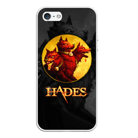 Чехол для iPhone 5/5S матовый с принтом Hades wolf в Курске, Силикон | Область печати: задняя сторона чехла, без боковых панелей | hades | roguelike | бесконечные круги ада | волк | компьютерная игра | красный | трехглавый