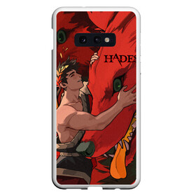 Чехол для Samsung S10E с принтом Hades Zagreus в Курске, Силикон | Область печати: задняя сторона чехла, без боковых панелей | Тематика изображения на принте: hades | roguelike | zagreus | бесконечные круги ада | бог | волк | загрей | компьютерная игра | красный | мифология | сын аида | трехглавый