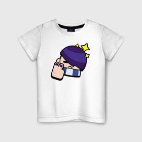 Детская футболка хлопок с принтом EDGAR (ICON) 1 в Курске, 100% хлопок | круглый вырез горловины, полуприлегающий силуэт, длина до линии бедер | android | brawl | brawl stars | clash | edgar | game | stars | андроид | игра | мобильные игры | эдгар